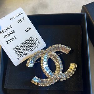 Chanel Silver CC brooch